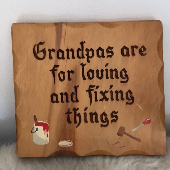 Handmade solid wood sign Grandpas are for loving and fixing things 10x11 - Picture 1 of 7